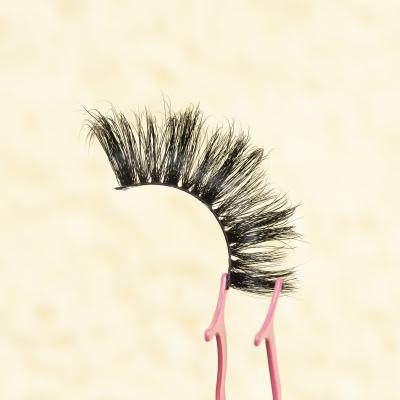 China Cheap Natural False Eyelash 100% Fluffy and Curly Lashes Full Strip Mink Eyelashes 25mm Mink Lashes for sale