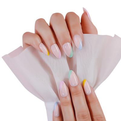 China Easy Apply Rianbow Colorful Nail Tips Wholesale Nail Tips French Manicure Press On Nails False Nail for sale