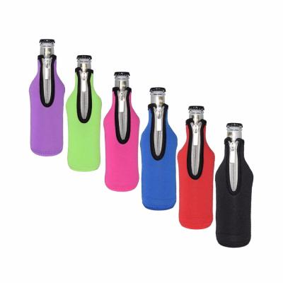 China Portable Insulated Beer Carry Sleeve Case Insulated Neoprene Bottle Pouch Holder for sale