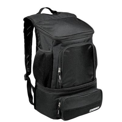 China Large Waterproof Black Hot Sale 600D Picnic Insulated Cooler Backpack With Bottom Compartment for sale