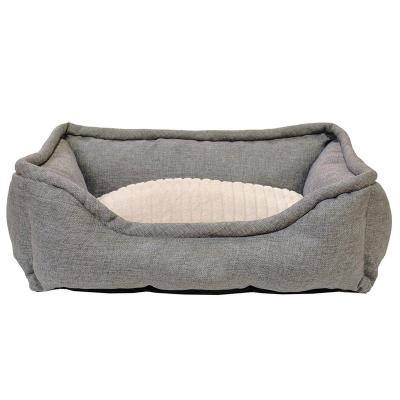 China Factory Wholesale Cheap Canvas Fabric Gray Removable Comfortable Dog Sofa Bed Accessories Bedroom for sale