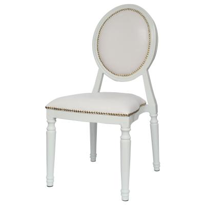 China Hotel Chair New Design White Aluminum Round Back Cafe Hotel Banquet Louis xiv Chair For Event for sale