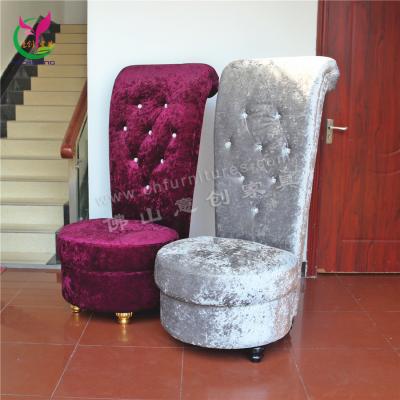 China Modern Hotel Events Party Wooden Furniture King Queen Wedding Bride Silver Purple Groom Chair for sale