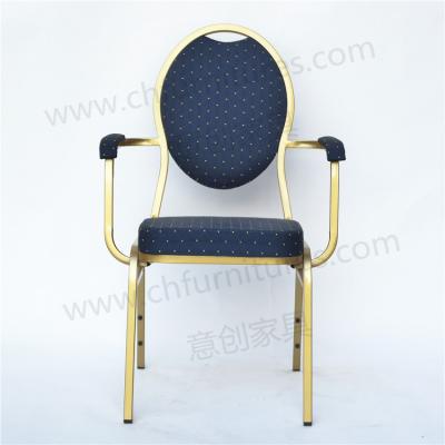 China Dining chair metal stackable dining chairs with armrest for the elderly YC-AF10 for sale