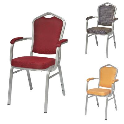 China Modern Manufacturer Aluminum Red Yellow Gray Optional Color Hotel Banquet Dining Modern Armchair for sale