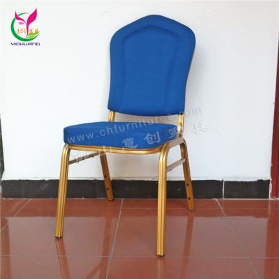 China Modern Luxury Hotel Furniture Metal Stacking Blue Banquet Chairs for sale