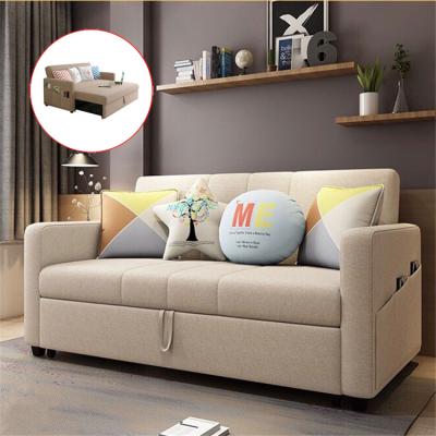 China Wholesale Multi Functional Beige Fabric Sofa Bed Mechanism Modern Convertible Living Room Sofa Bed for sale