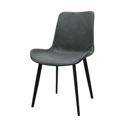 China EUROPEAN Nordic Modern Style Cafe Leisure Dining Cafeteria Restaurant Leather Gray Dining Chairs for sale