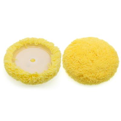 China DURABLE Private label car detailing 7'' non-twisted woolen yarn car detailing machine hard wool polishing pad for sale