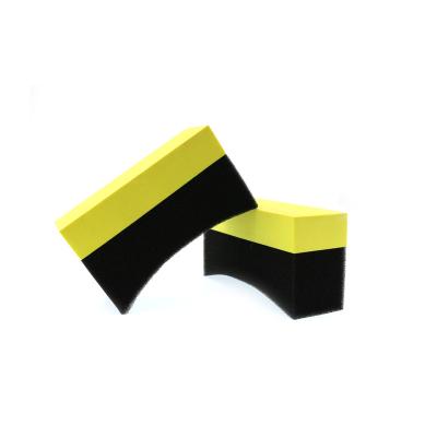 China Medium cutting Hot Sale Yellow tyre shine EVA Foam Pad Car Detailing tyre waxing dressing applicator sponge for sale