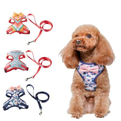 China UFBemo Padded Push Harness Set Printing Durable Dog Leash Working Walking Meash Padded Harness And Leash Set for sale