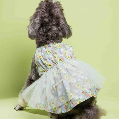 China UFBemo Viable Custom Made Soft Summer Soft Flower Skirt Fancy Puppy Pet Dog Floral Hard Skirt Costume for sale