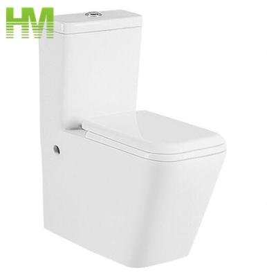 China Double-flow Water Saving Square Design Two Pieces Ceramic WC For Europe for sale