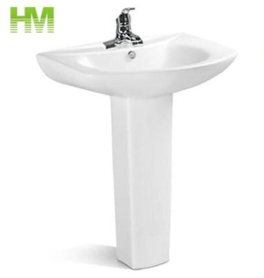 China 24 Inch Africa Super White Market Sustainable Ceramic Gloss Wash Sinks With Pedestal for sale