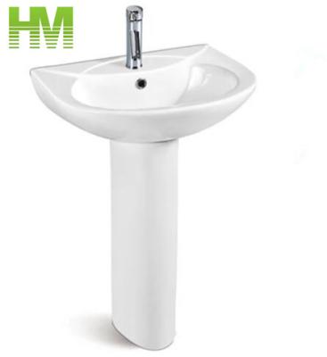 China 20 Inch Sustainable Ceramic Wash Basin Bathroom Sanitary Ware With Pedestal for sale