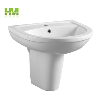 China High Quality Bathroom Sanitary Easy Cleaning Wall Hung Semi Pedestal Basin For UK for sale