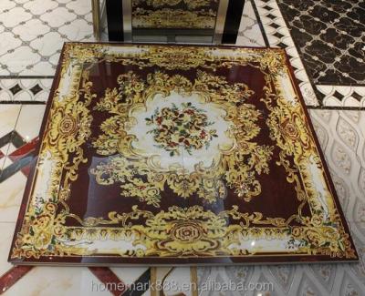 China Glazed Metallic Tiles Polished Gold Crystal Porcelain Floor Carpet Tile For Living Room for sale