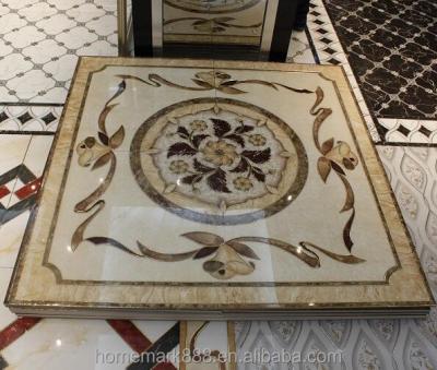 China Glazed Metallic Tiles Four In One Flower Set Polished Gold Crystal Ceramic Carpet Tile Prices for sale