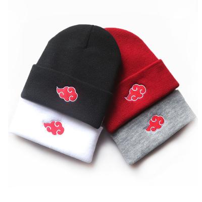 China COMMON Style 14 Akatsukied Logo Anime Casual Beanies ho For Women Men Knitted Winter Hat Cloud Hip Hop Skullies Unisex Red Caped Hat for sale