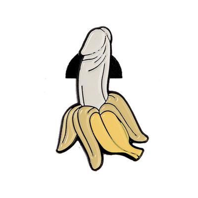 China Funny ALLOY banana! Creative Adult 18 X Fruit Banana Enamel Brooch Pins For Backpack Coat Sweater Hat Jackets For Men for sale