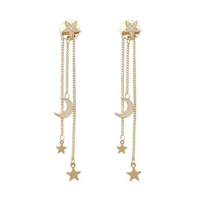 China FASHIONABLE exaggerated temperament star tassel earrings elevate star hanging six-pointed earrings European and American women shape earrings for sale