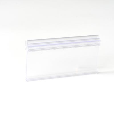 China Good quality with neat finish; free of shavings and chips pvc customized extrusion clear price tag ticket holder datastrip with supergrip for supermarket for sale