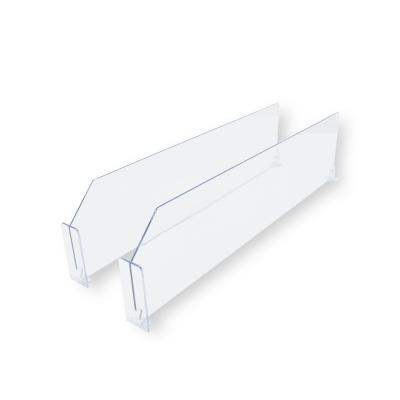 China Providing Neat And Clean Shelf Deployment Of Plastic Clear Commodity Divider For Plastic Partition T L R Front Shelf Supermarket Shelf Management Dividers 120mmH for sale