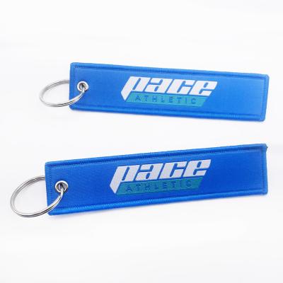 China All 2022 Hot Sale Personalized Embroidery Key Chain With Logo Promotional Fashion Woven Fabric Key Indicator Custom Key Chain for sale