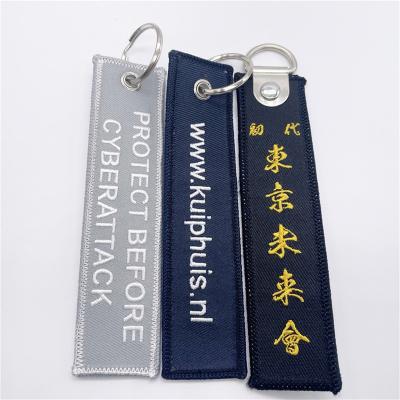 China China Hot Selling Cloth Or Woven Custom Logo Embroidery And Keychains Factory Design Custom Key Chains for sale