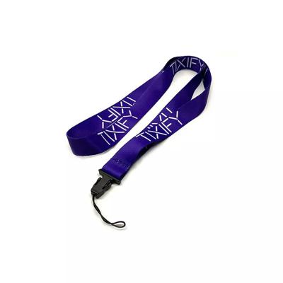 China High Quality Personalized Custom Detachable Silk Logo ID Card Polyester Jacquard Woven Embroidered Keychain Woven Lanyard for sale