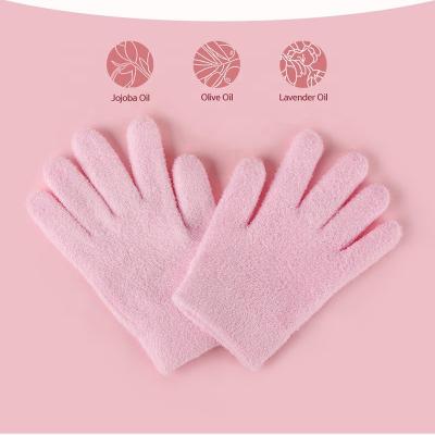 China Non-Toxic SPA Nylon Feather Yarn Material Gel Gloves With Lavender Oil Infused for sale