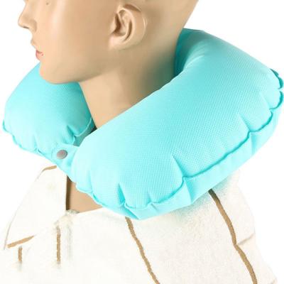 China Breathable and Comfortable Mesh Travel Inflatable Fast Inflatable Travel Neck Pillow for Train Car Travel Flat Rest for sale