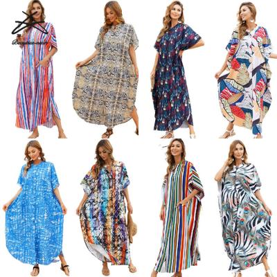 China Plus size 2022 women kaftan beach wear swimsuit cover up tunics for beach tunic swimwear women beach dress for sale