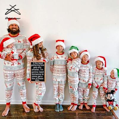 China Factory Wholesale Breathable Snowflake Printed Christmas Family Pajamas Set Christmas Print Women's Sleepwear for sale