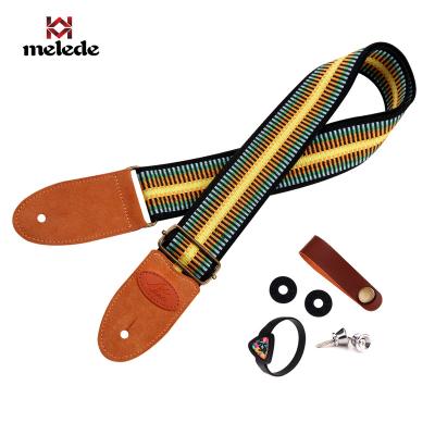 China New Products Vintage Acoustic Guitar Trendy High Quality Fashion Woven Strap With Genuine Brown Suede Leather Ends for sale