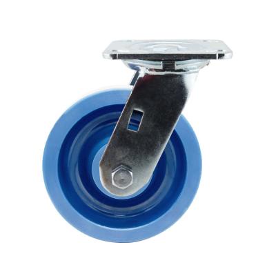 China PU Wheel Waterproof Swivel Industrial Heavy Duty Casters Wheels 8 Inch Blue OEM for sale