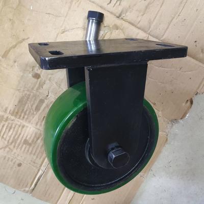 China 6x3 inch Wide Caster Wheel 3300lbs Super Heavy Duty Casters Green Iron PU OEM for sale