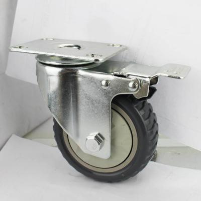 Κίνα 5 Inch 125mm Grey Tread Wheels Total Brake PVC Medium Duty Castors With Dust Covers For Trolleys προς πώληση