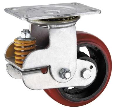 China Total Lock Ball Bearing Polyurethane Casters Swivel With Lock Hollow Core Wheel 194mm Height for sale