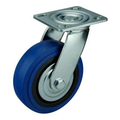 China Non Marking Cast Iron Core Industrial Series Caster Swivel With Steel Rubber Wheel for sale