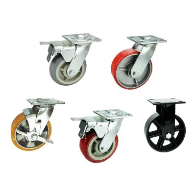 China 3/4/5/6/8 Inch Rubber Trolley Wheels with Smooth Rolling Ball Bearing for sale