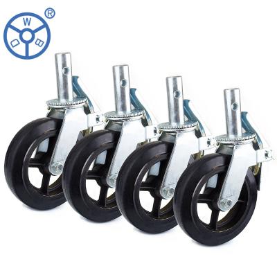 China 200/250kg Capacity Solid Steel Core Industry Swivel Caster Wheel With Zinc Palated Bracket for sale