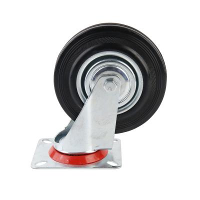 China Heavy Duty Rubber Caster Wheels With Non Marking Treads And Load Capacity 100KG for sale