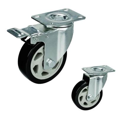 China 6 inch plate black pvc tread on pp core swivel medium duty casters for sale