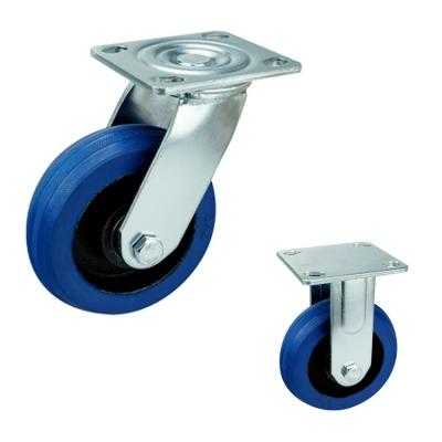 China 125mm 440lbs Loading Rubber Heavy Duty Casters With Lock for sale