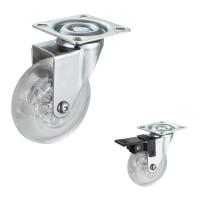 China 3 Inch 50kg Loading PU Furniture Casters With Chrome Plated Bracket for sale