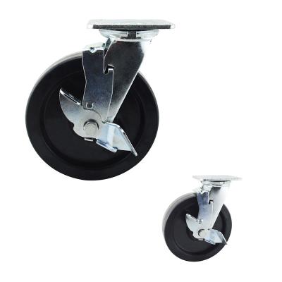 China OEM Lockable Side Braked 200mm Heavy Duty Swivel Plate Casters for sale