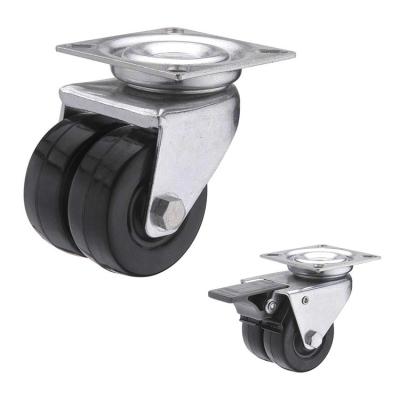 China 2 Inch Twin Wheel Castor Trolley Wheels , Industrial Trolley Wheels for sale