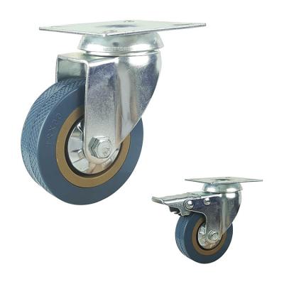 China 2.5 Inch Blue PVC Casters Swivel Plate Econormical Light Duty Casters Wholesales for sale