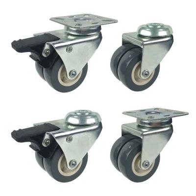 China PVC Casters Flowerpot 50mm Swivel Light Duty Castors Wheels 360 Rotating for sale